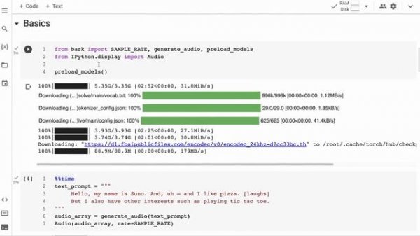 Checking out Bark: a Text to Speech system by Suno AI