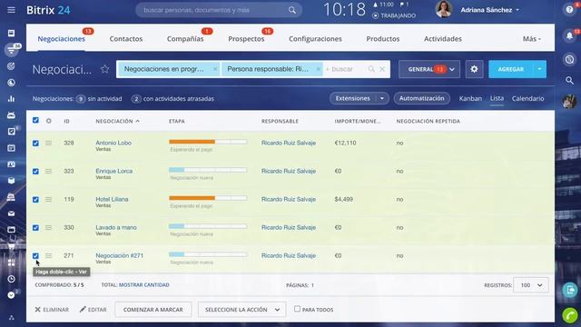 CRM - Cambiar persona responsable en CRM | Bitrix24 смотреть онлайн