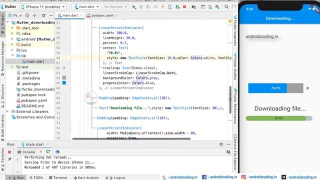 Flutter Download progress bar | progress indicator | Source Code In Description | flutter coding смотреть онлайн