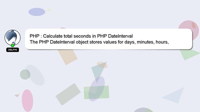 PHP : Calculate total seconds in PHP DateInterval смотреть онлайн