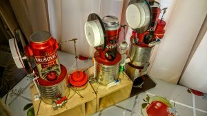 Двигатель Стирлинга из банок с низким уровнем шума