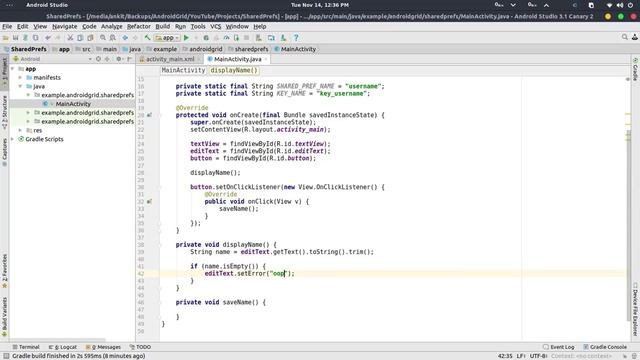 Android SharedPreferences Example - Saving username смотреть онлайн