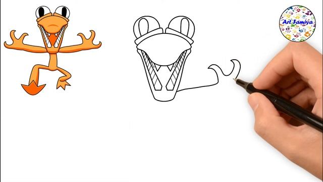 Sketch and Coloring Orange from Rainbow Friends | Rainbow Friends | Step by Step | Painting | Art смотреть онлайн