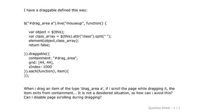 HTML : How to disable page scroll while dragging draggable in jquery? смотреть онлайн