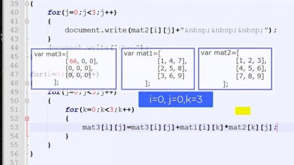 matrix multiplication in js | array Js matrix multiplication
