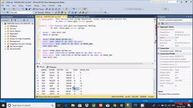 RANK() VS DENSE_RANK() Function in Sql Server Explained in Hindi смотреть онлайн