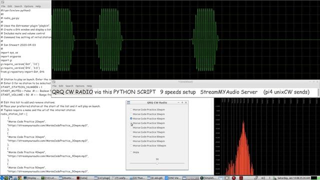 QRQ CW Morse Code RADIO - Python Radio Receiver - CW 'copy by ear' practice from 20 - 100 wpm смотреть онлайн