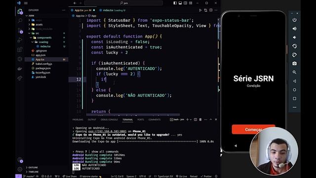 [Aula 04] CONDICÃO (IF, ELSE, SWITCH) E RENDERIZAÇÃO CONDICIONAL NO JAVASCRIPT REACT | JSRN смотреть онлайн
