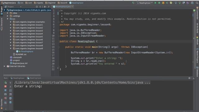 IntelliJ Basics - Reading Console Input смотреть онлайн