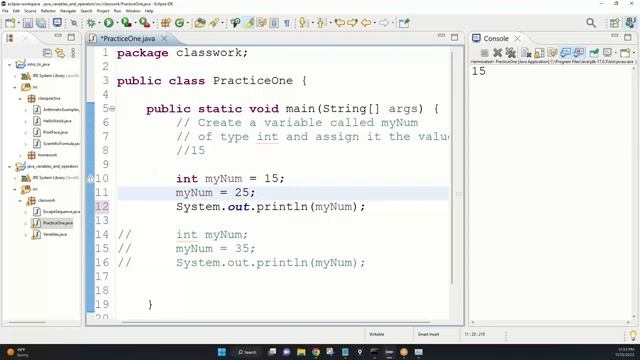 Winter 2022 JAVA Variables and Operators смотреть онлайн