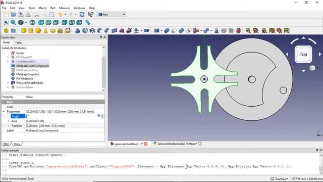 Geneva Wheel Build Part 6: Mechanic Movement Animation with Python in FreeCAD смотреть онлайн