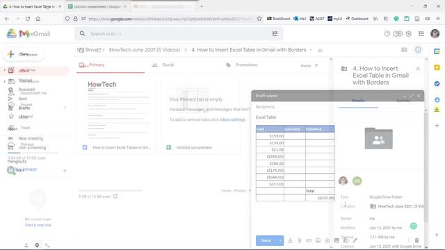 How to Insert Excel Table in Gmail with Borders | 2 Ways to Paste Formatted Table in Gmail смотреть онлайн