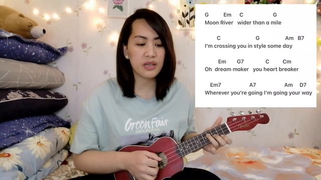 Moon River | Audrey Hepburn | Ukulele Tutorial | Easy chords | No capo смотреть онлайн