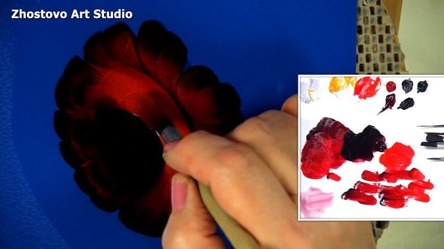 #25 How to Paint Rose flower in Oil | Как нарисовать РОЗУ маслом. Мастер-класс по Жостовской роспис смотреть онлайн