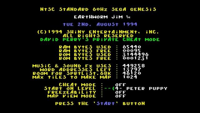 EXTRA 03. [FPGA 4k] Earthworm Jim - Cheat Screen смотреть онлайн