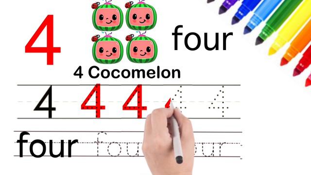 13 August, Lets Learn to read & write Number 4 | Write The Numbers | 4 Cocomelon | LLT смотреть онлайн