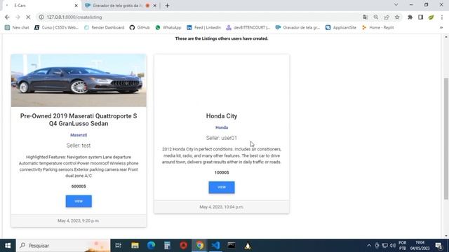 E commerce auction cars with django, and python CS50 Web Harvard смотреть онлайн