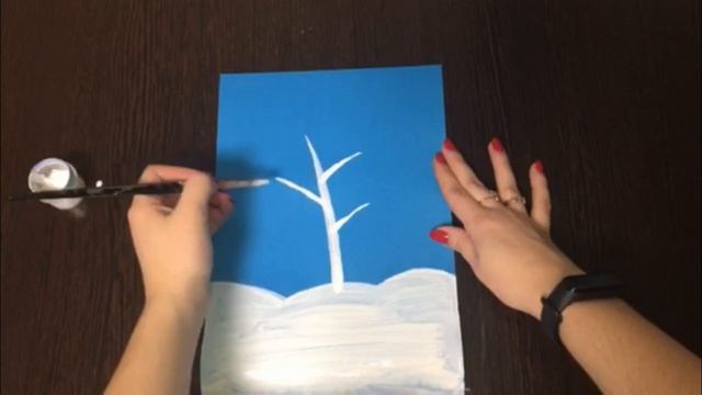 |РИСУЕМ ЗИМНИЙ ПЕЙЗАЖ|. Как Нарисовать зиму. Как нарисовать дерево. Уроки рисования. смотреть онлайн