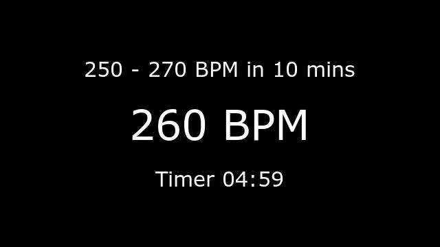 Ramping Metronome 250bpm to 270bpm in 10 minutes (see description for more) смотреть онлайн