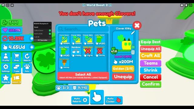 [?EVENT!] Roblox Rebirth Champions X Script - Clover Farm | Auto Hatch смотреть онлайн