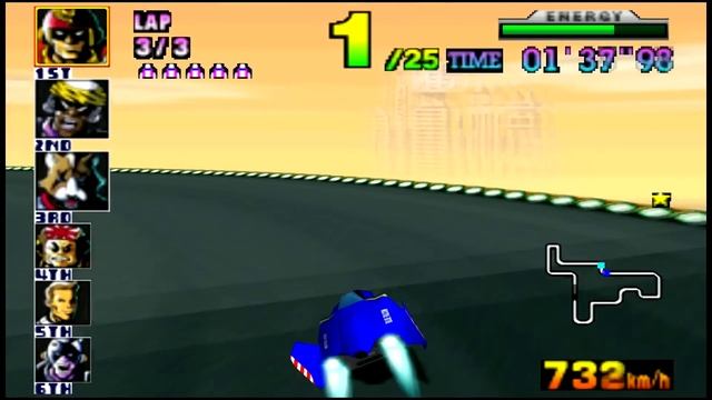 F-Zero X (N64) walkthrough - Mute City 3 смотреть онлайн