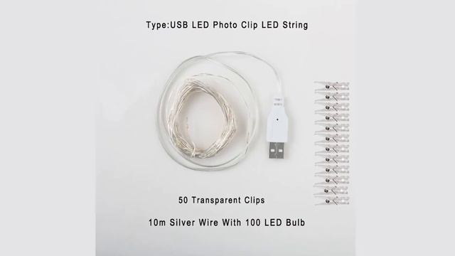 2 м/5 м/10 м гирлянда с зажимом для фотографий светодиодная Usb наружная гирлянда на смотреть онлайн