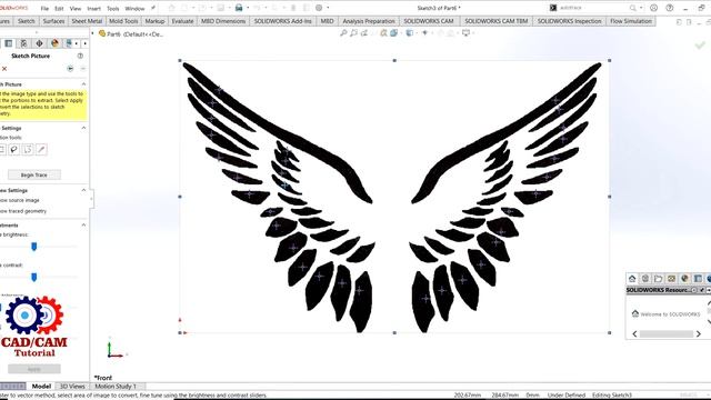 How to insert image in Solidworks & Convert Image to Sketch in Solidworks & Autotrace in Solidworks смотреть онлайн