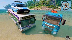 Мультик про Машинки - Автобус, Автовоз, Тягач и Эвакуатор. МанкиМульт