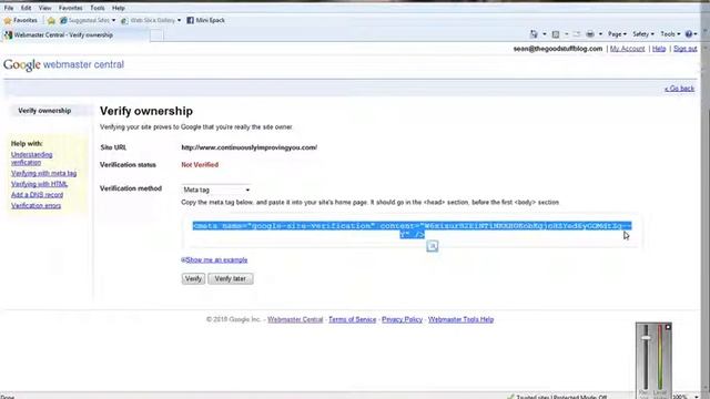 Verify Wordpress Site on Google Webmaster Tools смотреть онлайн