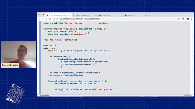TALK Gabriel Gonzalez - “A bare-bones Twitter clone implemented with Haskell + Nix” @ ZuriHac 2020 смотреть онлайн