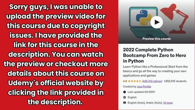 2023 Complete Python Bootcamp From Zero to Hero in Python смотреть онлайн