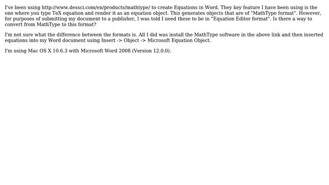 Differences between MathType and Equation Editor format in Microsoft Word? смотреть онлайн