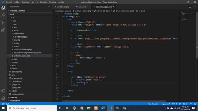 28 - Componentes blade (de clase) - Curso Laravel 9 desde cero смотреть онлайн