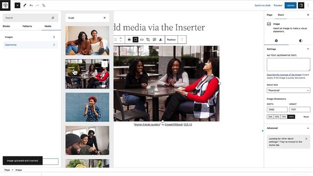 Add media and Openverse images to your content directly from the Inserter смотреть онлайн