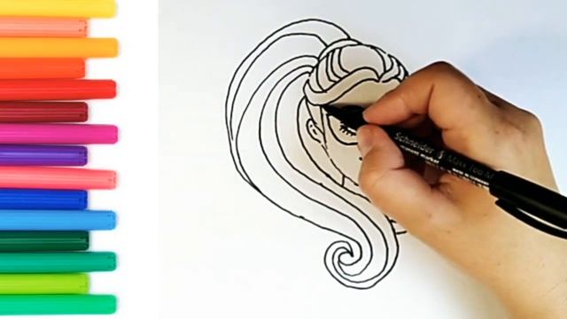 Как нарисовать Барби How to draw Barbie. Раскраска смотреть онлайн