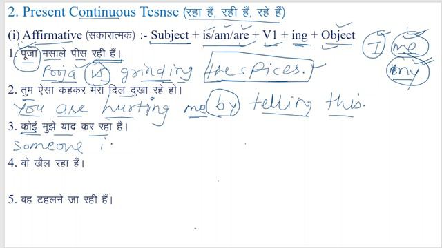 Tense in english grammar Part 6 || Tense हिन्दी में || Present continuous || Affirmative sentences смотреть онлайн
