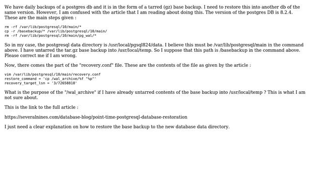 Databases: Proper way of restoring base backups смотреть онлайн