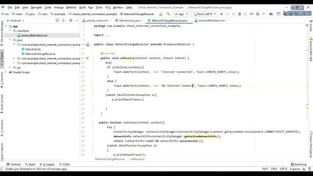 Check Internet Connection Using Broadcast Receiver in Android Studio 2020 смотреть онлайн