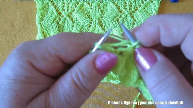 Узор Ваза с тюльпаном 1 Часть (спицами) смотреть онлайн