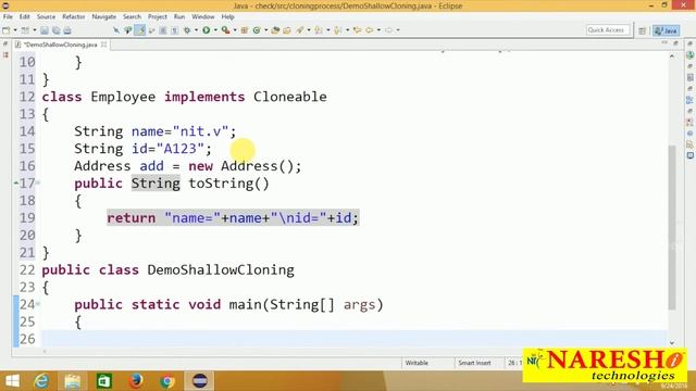 Types of Cloning in Java with Example Program | Core Java Tutorial смотреть онлайн