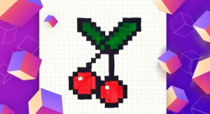 Как нарисовать вишенку по клеточкам для детей