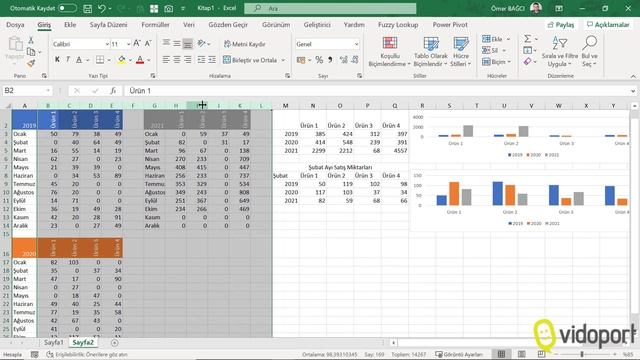 Excel Raporlama-6/6 Tabloları yerleştirmek ve grafikler oluşturmak- 726.video | Ömer BAĞCI смотреть онлайн