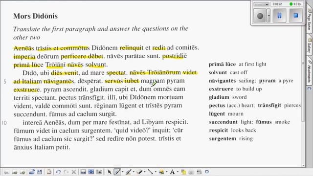 Chapter 12: Mors Didonis,  English And Latin