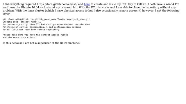 Why I cannot pull gitlab repo even though I created an SSH key? смотреть онлайн