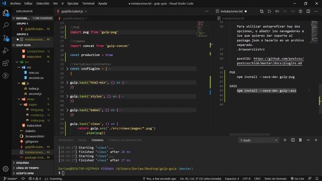 Gulp 4 - PUG + SASS + purgeCSS смотреть онлайн