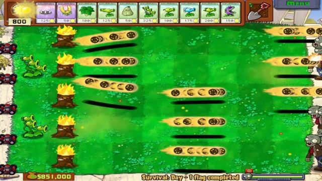 Best strategy Plants vs Zombies | Prevent the Progress of Full Survival day vs All Zombie смотреть онлайн