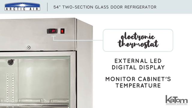 Arctic Air 54” Two Section Glass Door Refrigerator смотреть онлайн