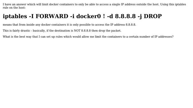 What is the best way to limit the IP addresses which can be access from within a docker container? смотреть онлайн