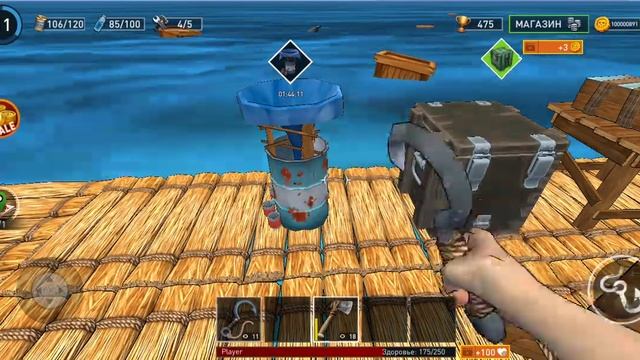 Выживаем на плоту #2 (строим навес)
