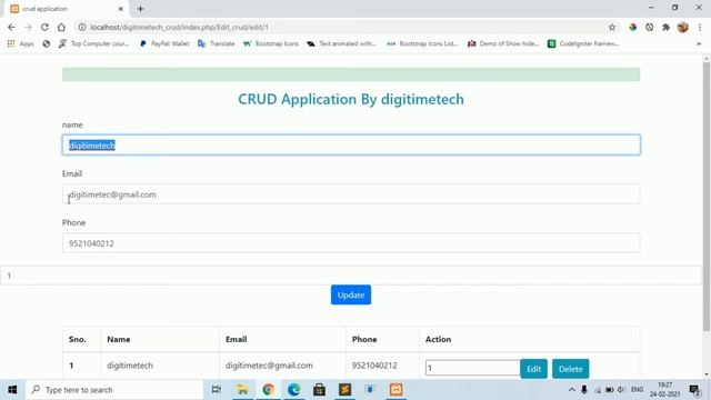 codeigniter crud in hindi || how to edit data in php смотреть онлайн